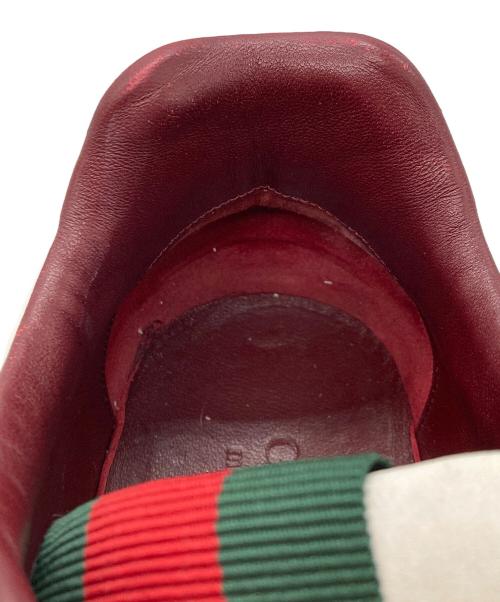 GUCCI（グッチ）GUCCI (グッチ) リウェブレザースニーカー ホワイト×レッド サイズ:9.5の古着・服飾アイテム