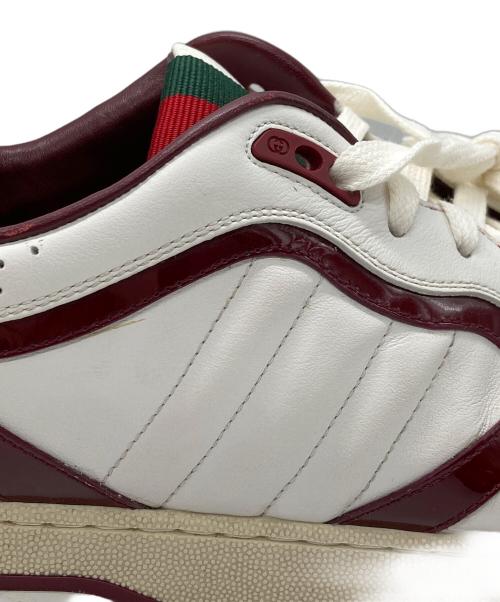 GUCCI（グッチ）GUCCI (グッチ) リウェブレザースニーカー ホワイト×レッド サイズ:9.5の古着・服飾アイテム