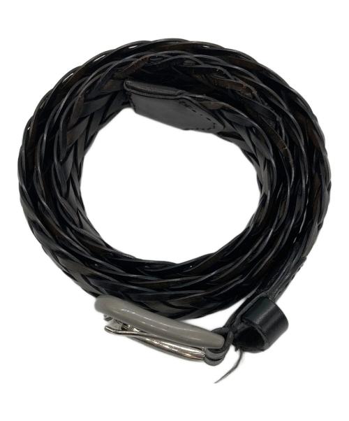 ETRO（エトロ）ETRO (エトロ) 編み込みレザーベルト ブラックの古着・服飾アイテム