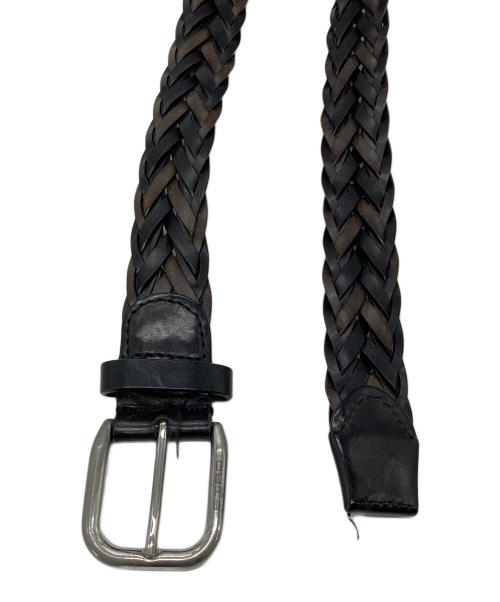 ETRO（エトロ）ETRO (エトロ) 編み込みレザーベルト ブラックの古着・服飾アイテム