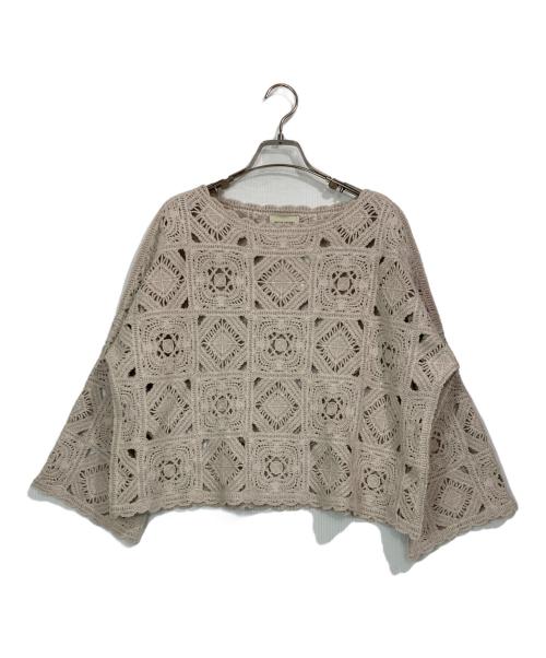 UNITED ARROWS（ユナイテッドアローズ）UNITED ARROWS (ユナイテッドアローズ) クロシェニット ベージュ サイズ:FREEの古着・服飾アイテム