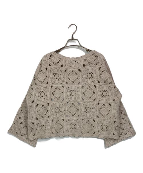 UNITED ARROWS（ユナイテッドアローズ）UNITED ARROWS (ユナイテッドアローズ) クロシェニット ベージュ サイズ:FREEの古着・服飾アイテム
