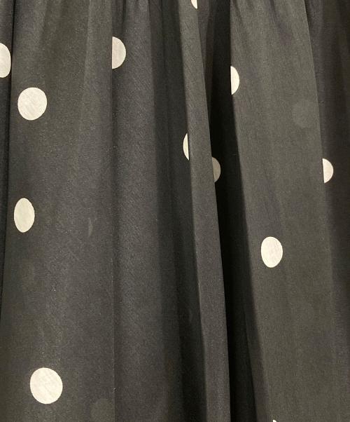 UNITED ARROWS（ユナイテッドアローズ）UNITED ARROWS (ユナイテッドアローズ) オーガンジー プリント プリーツスカート ブラック サイズ:FREEの古着・服飾アイテム