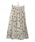 UNITED ARROWSユナイテッドアローズ）の古着「オーガンジー プリント プリーツスカート」｜ホワイト