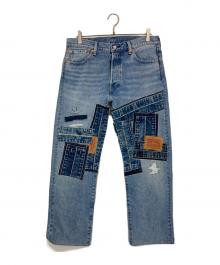 LEVI'S PReMIUM（リーバイス プレミアム）の古着「パッチワークデニムパンツ」｜ブルー