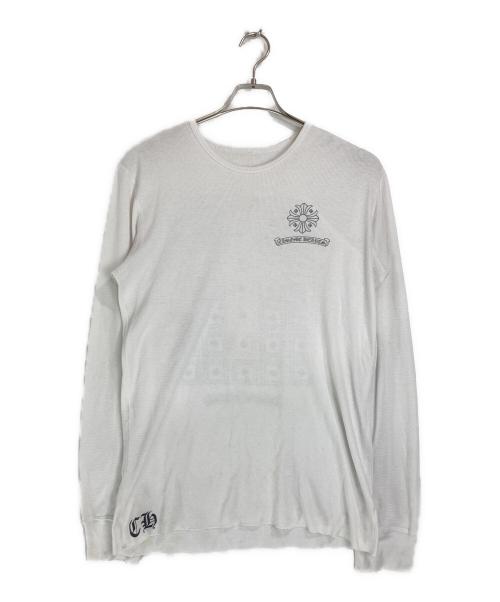 CHROME HEARTS（クロムハーツ）CHROME HEARTS (クロムハーツ) バックプリント ロゴロングスリーブカットソー ホワイト サイズ:Ｌの古着・服飾アイテム