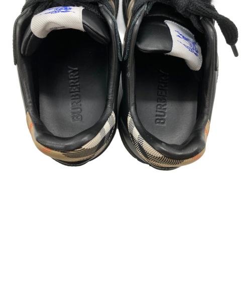 BURBERRY（バーバリー）BURBERRY (バーバリー) レザー＆チェック テラススニーカー ブラック/サンド サイズ:37の古着・服飾アイテム