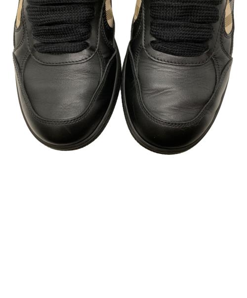 BURBERRY（バーバリー）BURBERRY (バーバリー) レザー＆チェック テラススニーカー ブラック/サンド サイズ:37の古着・服飾アイテム