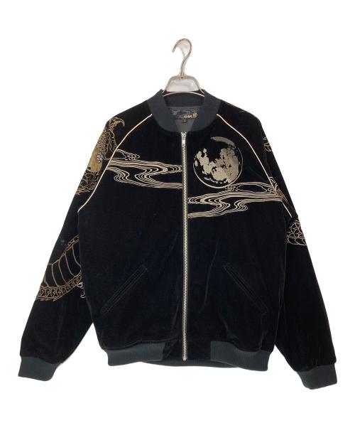 絡繰魂 粋（カラクリダマシイ）絡繰魂 粋 (カラクリダマシイ) 伏龍別珍スカジャン ブラック サイズ:Lの古着・服飾アイテム