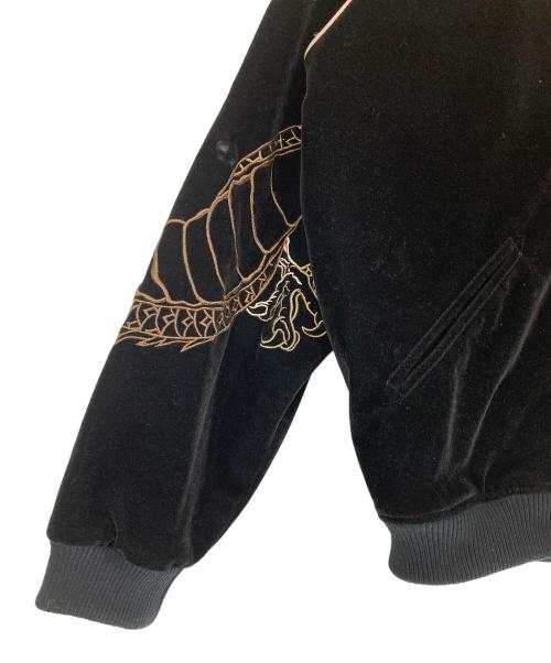 絡繰魂 粋（カラクリダマシイ）絡繰魂 粋 (カラクリダマシイ) 伏龍別珍スカジャン ブラック サイズ:Lの古着・服飾アイテム