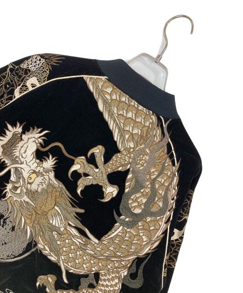 絡繰魂 粋（カラクリダマシイ）絡繰魂 粋 (カラクリダマシイ) 伏龍別珍スカジャン ブラック サイズ:Lの古着・服飾アイテム