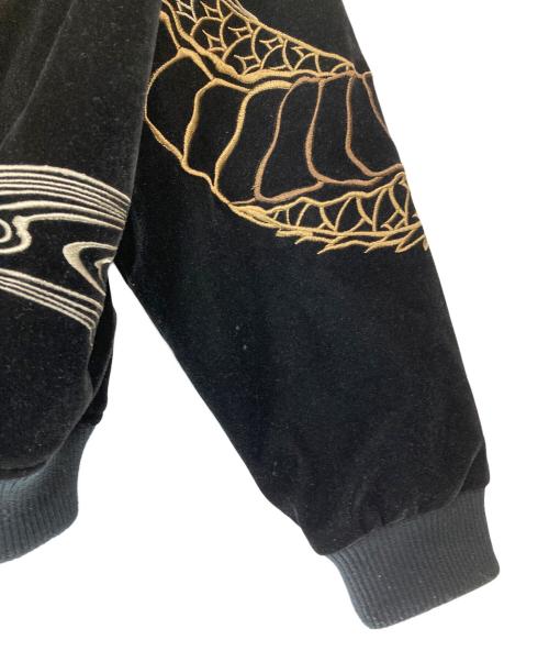 絡繰魂 粋（カラクリダマシイ）絡繰魂 粋 (カラクリダマシイ) 伏龍別珍スカジャン ブラック サイズ:Lの古着・服飾アイテム