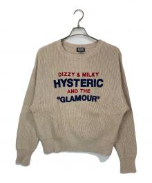 Hysteric Glamour（ヒステリックグラマー）の古着「ロゴワッペン付ニット」｜ベージュ