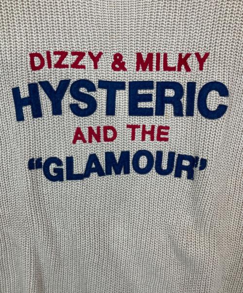 Hysteric Glamour（ヒステリックグラマー）Hysteric Glamour (ヒステリックグラマー) ロゴワッペン付ニット ベージュ サイズ:FREEの古着・服飾アイテム