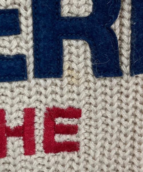 Hysteric Glamour（ヒステリックグラマー）Hysteric Glamour (ヒステリックグラマー) ロゴワッペン付ニット ベージュ サイズ:FREEの古着・服飾アイテム