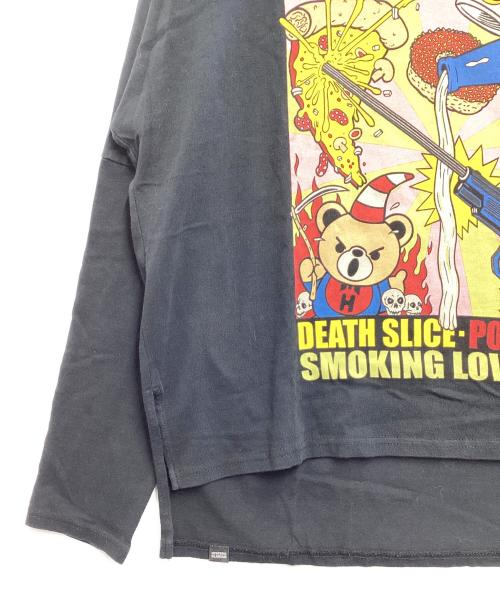 Hysteric Glamour（ヒステリックグラマー）Hysteric Glamour (ヒステリックグラマー) FRANK KOZIK/PIZZA プリント 透し編プルオーバー ブラック サイズ:FREEの古着・服飾アイテム