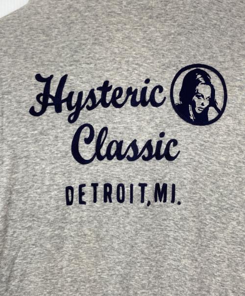 Hysteric Glamour（ヒステリックグラマー）Hysteric Glamour (ヒステリックグラマー) チェーン刺繍 長袖 ロング パーカー グレー サイズ:FREEの古着・服飾アイテム