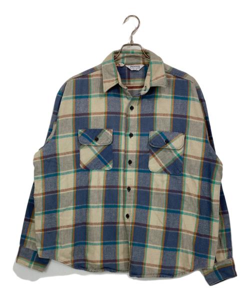 FIVE BROTHER（ファイブブラザー）FIVE BROTHER (ファイブブラザー) ヘビネルチェックシャツ ブルー×グレー サイズ:2XLの古着・服飾アイテム