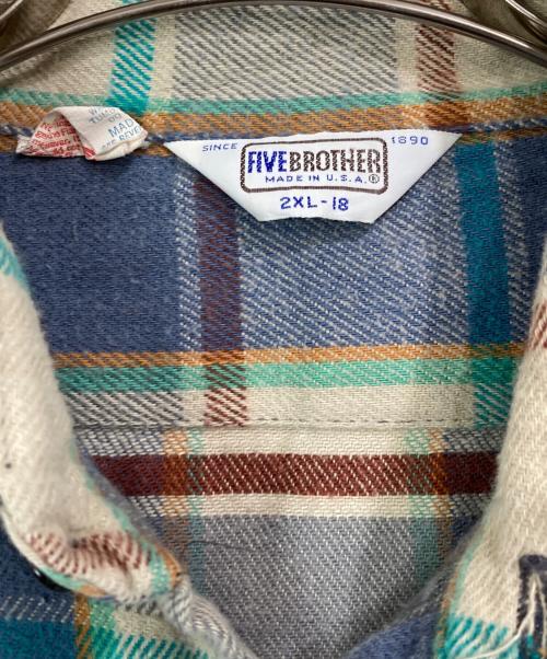 FIVE BROTHER（ファイブブラザー）FIVE BROTHER (ファイブブラザー) ヘビネルチェックシャツ ブルー×グレー サイズ:2XLの古着・服飾アイテム