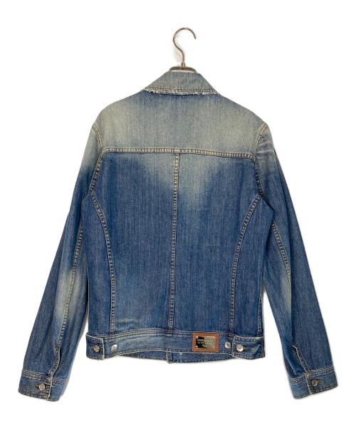 DOLCE & GABBANA（ドルチェ＆ガッバーナ）DOLCE & GABBANA (ドルチェ＆ガッバーナ) ダメージ加工プレートデニムジャケット インディゴ サイズ:48の古着・服飾アイテム