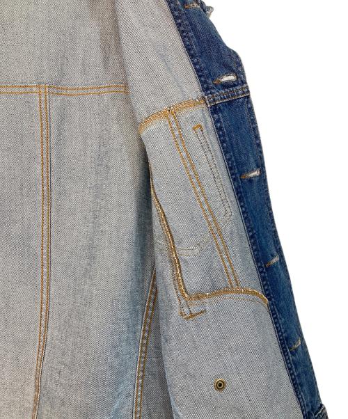 DOLCE & GABBANA（ドルチェ＆ガッバーナ）DOLCE & GABBANA (ドルチェ＆ガッバーナ) ダメージ加工プレートデニムジャケット インディゴ サイズ:48の古着・服飾アイテム