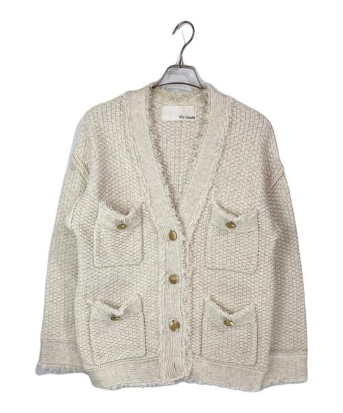 Whim Gazette（ウィムガゼット）Whim Gazette (ウィムガゼット) TWEEDYニットジャケット ホワイト サイズ:FREEの古着・服飾アイテム