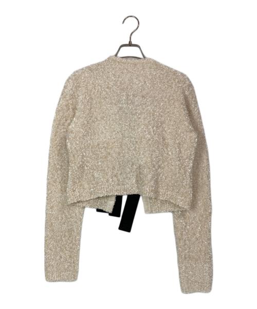 eimy istoire（エイミーイストワール）eimy istoire (エイミーイストワール) フロントリボンニットトップス ベージュ サイズ:FREEの古着・服飾アイテム