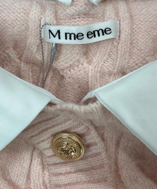 M ME EME（エムミーエメ）M me eme (エムミーエメ) Off the shoulder collar cable knit tops ピンク サイズ:FREEの古着・服飾アイテム