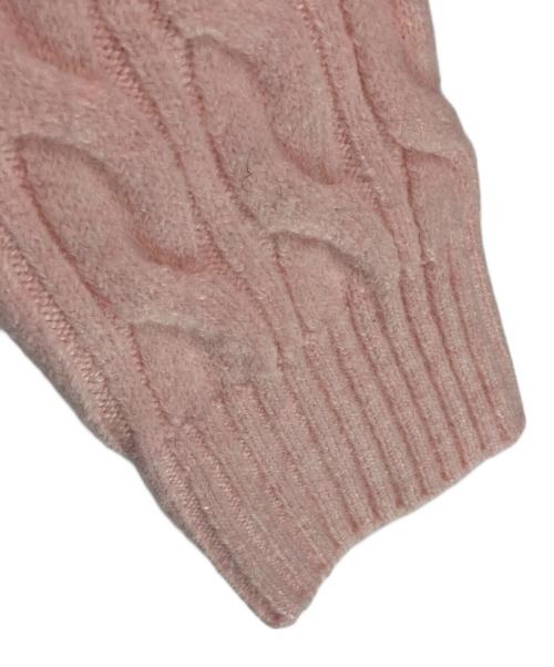 M ME EME（エムミーエメ）M me eme (エムミーエメ) Off the shoulder collar cable knit tops ピンク サイズ:FREEの古着・服飾アイテム