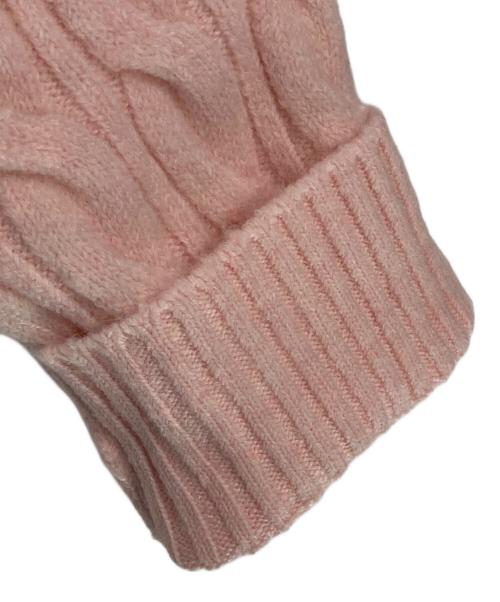 M ME EME（エムミーエメ）M me eme (エムミーエメ) Off the shoulder collar cable knit tops ピンク サイズ:FREEの古着・服飾アイテム
