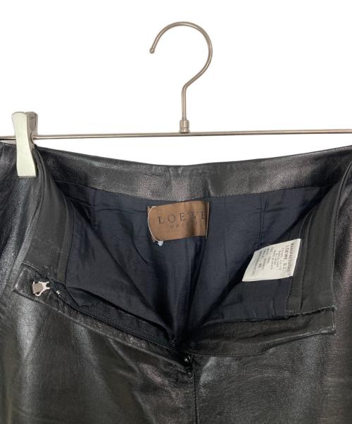 LOEWE（ロエベ）LOEWE (ロエベ) レザーパンツ ブラック サイズ:40の古着・服飾アイテム