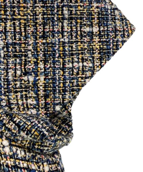 M'S GRACY（エムズグレイシー）M'S GRACY (エムズグレイシー) ツイードワンピース ブルー サイズ:36の古着・服飾アイテム