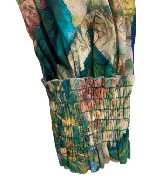 VIVIENNE TAM（ヴィヴィアンタム）VIVIENNE TAM (ヴィヴィアンタム) 孔雀柄パワーネットワンピース グリーン サイズ:38の古着・服飾アイテム