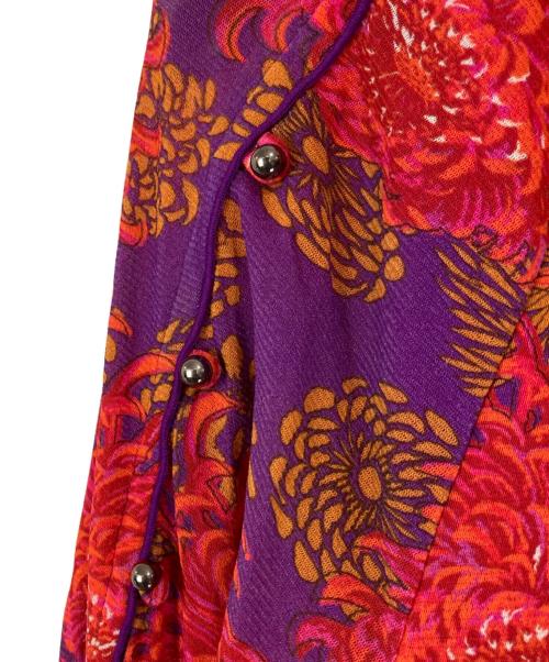 VIVIENNE TAM（ヴィヴィアンタム）VIVIENNE TAM (ヴィヴィアンタム) 菊柄パワーネットワンピース レッド×パープル サイズ:38の古着・服飾アイテム