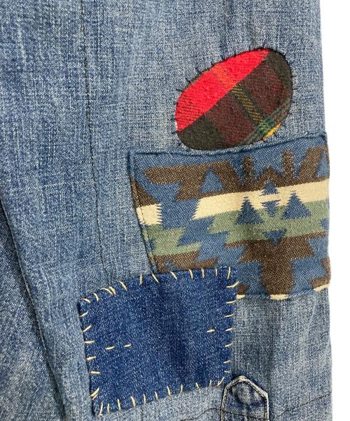 POLO RALPH LAUREN（ポロ・ラルフローレン）POLO RALPH LAUREN (ポロ・ラルフローレン) パッチワークウエスタンシャツ ブルー サイズ:Sの古着・服飾アイテム