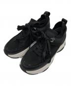 +DIANAプラスダイアナ）の古着「ダブルシューレース 異素材コンビスニーカー」｜ブラック