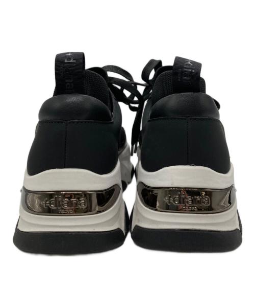 +DIANA（プラスダイアナ）+DIANA (プラスダイアナ) ダブルシューレース 異素材コンビスニーカー ブラック サイズ:23.5の古着・服飾アイテム