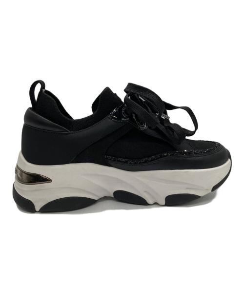 +DIANA（プラスダイアナ）+DIANA (プラスダイアナ) ダブルシューレース 異素材コンビスニーカー ブラック サイズ:23.5の古着・服飾アイテム