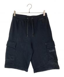 BURBERRY（バーバリー）の古着「Horseferry Print Cotton Drawcord Shorts」｜ブラック