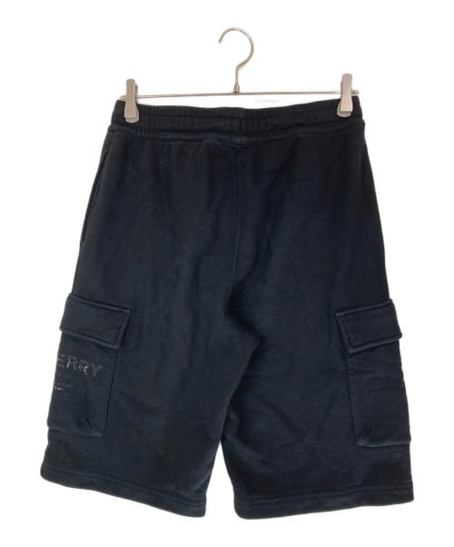 BURBERRY（バーバリー）BURBERRY (バーバリー) Horseferry Print Cotton Drawcord Shorts ブラック サイズ:Sの古着・服飾アイテム