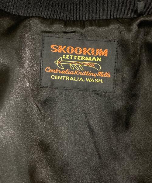 skookum（スクーカム）SKOOKUM (スクーカム) MONKEY TIME (モンキータイム) NYLON SATIN VARSITY JACKET ブラック サイズ:XLの古着・服飾アイテム