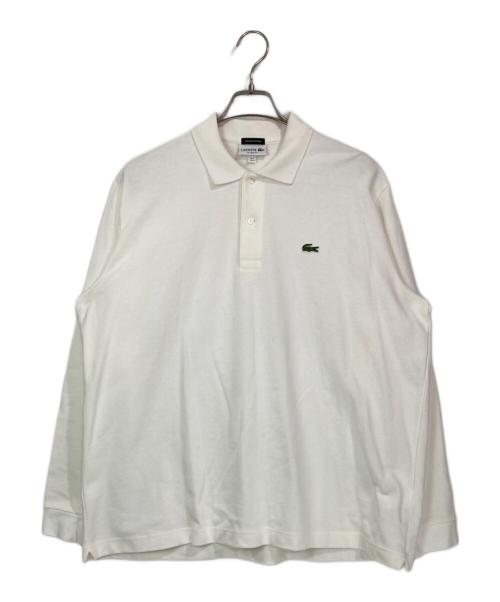 LACOSTE（ラコステ）LACOSTE (ラコステ) BEAUTY&YOUTH (ビューティーアンドユース) WIDE LONG SLEEVE POLO SHIRTS ホワイト サイズ:Ⅿの古着・服飾アイテム