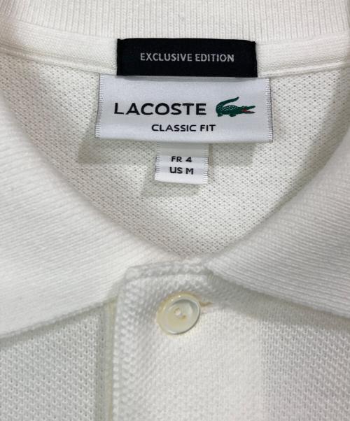LACOSTE（ラコステ）LACOSTE (ラコステ) BEAUTY&YOUTH (ビューティーアンドユース) WIDE LONG SLEEVE POLO SHIRTS ホワイト サイズ:Ⅿの古着・服飾アイテム