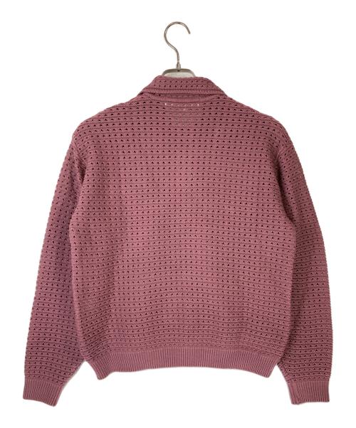 Time is on（タイムイズオン）Time is on (タイムイズオン) メッシュニットポロシャツ ピンクの古着・服飾アイテム