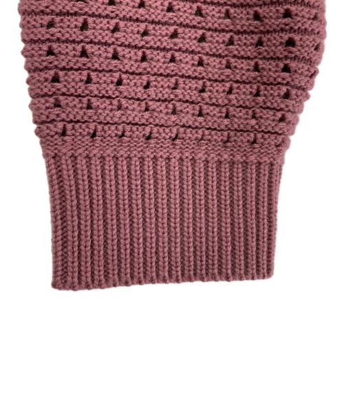 Time is on（タイムイズオン）Time is on (タイムイズオン) メッシュニットポロシャツ ピンクの古着・服飾アイテム