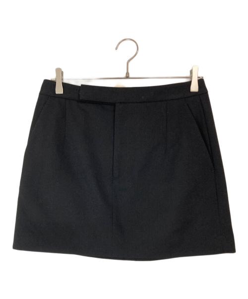 Whim Gazette（ウィムガゼット）Whim Gazette (ウィムガゼット) ウールギャバミニスカート ブラック サイズ:38 未使用品の古着・服飾アイテム