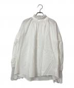 Whim Gazetteウィムガゼット）の古着「レースギャザーブラウス」｜ホワイト