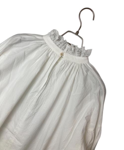 Whim Gazette（ウィムガゼット）Whim Gazette (ウィムガゼット) レースギャザーブラウス ホワイト サイズ:FREE 未使用品の古着・服飾アイテム