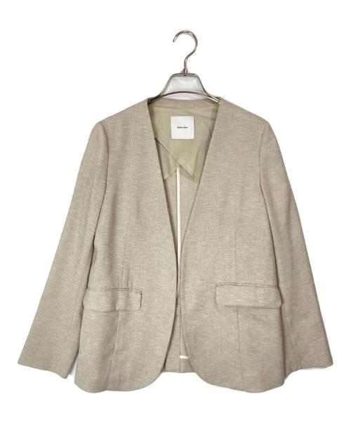 Spick and Span（スピック＆スパン）Spick and Span (スピック＆スパン) リネンノーカラージャケット ベージュ サイズ:36の古着・服飾アイテム