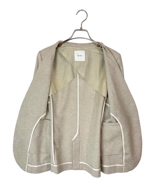 Spick and Span（スピック＆スパン）Spick and Span (スピック＆スパン) リネンノーカラージャケット ベージュ サイズ:36の古着・服飾アイテム